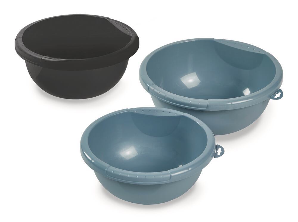 Bowl, recycled PP,, 6 l, blue, Ø 340 mm, H 140 mm, 1 unit(s) - Luminix Health