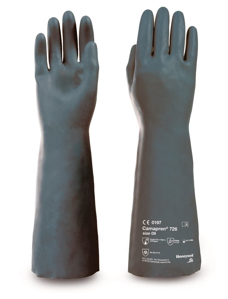 Chemical protection gloves, Camapren 726, black, 385-415 mm, size 11, 1 pair - Luminix Health
