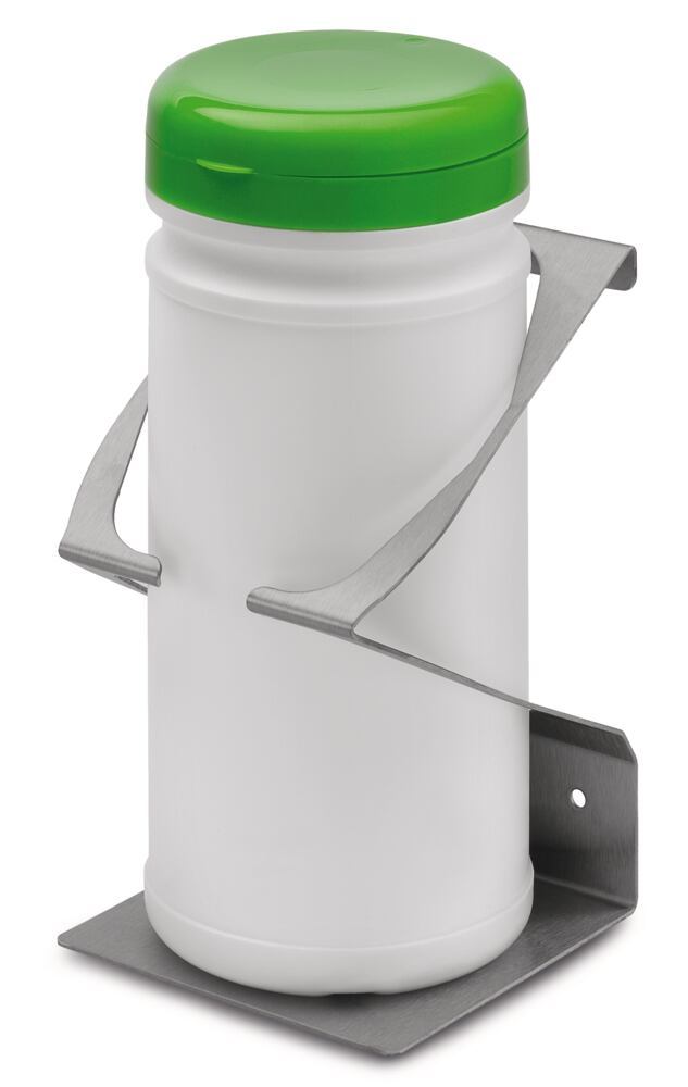 SEKUROKA wall holder for tins, With 100 disinfection or cleaning wipes - Luminix Health