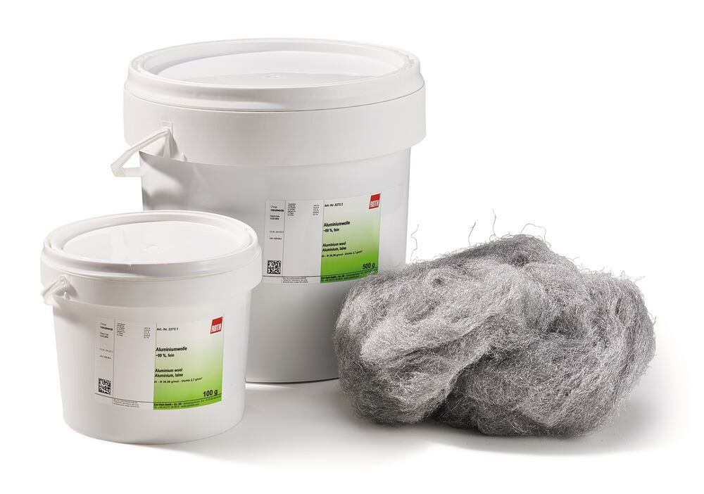 Aluminium wool, approx. 99 %, fine, 100 g, plastic - Luminix Health