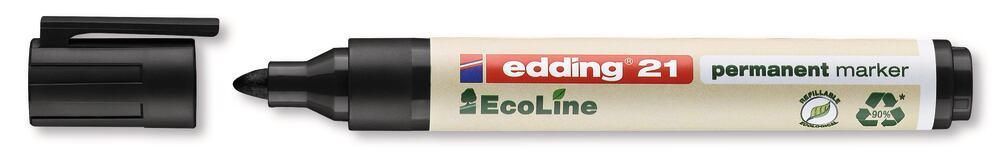 21 EcoLine permanent marker, Black, line width 1.5-3 mm, 10 unit(s) - Luminix Health
