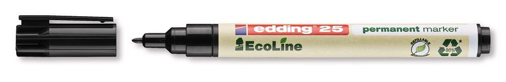 25 EcoLine permanent marker, Black, line width 1 mm, 10 unit(s) - Luminix Health