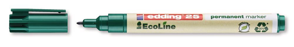25 EcoLine permanent marker, Green, line width 1 mm, 10 unit(s) - Luminix Health