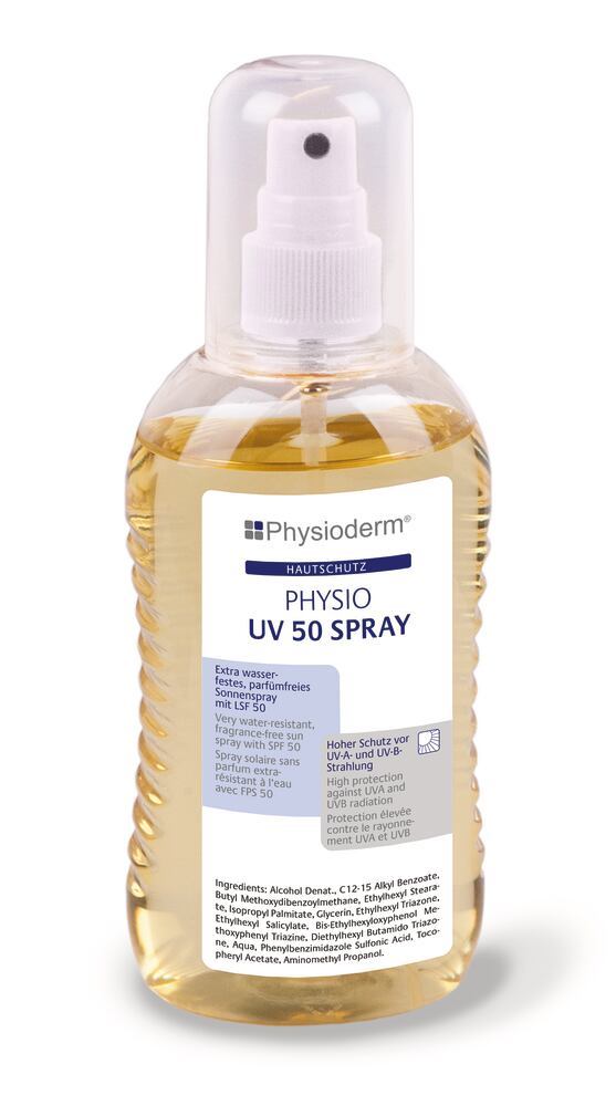 UV skin protection - PHYSIO UV 50 SPRAY, SPF 50, pump bottle, 200 ml, 1 unit(s) - Luminix Health