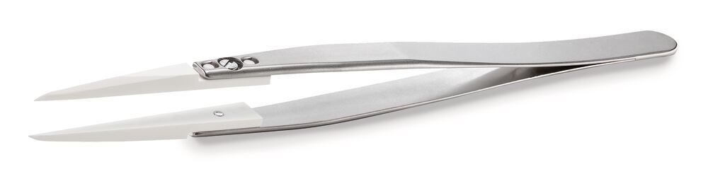 ROTILABO® ceramic tweezers, W. stain st hand, straight, point 0.3mm, 1 unit(s) - Luminix Health