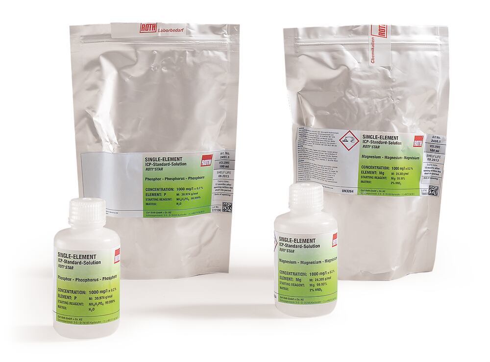 Zinc ICP Standard Solution, 100 ml, 1 000 mg/l Zn, in 2-3 % HNO3, HDPE - Luminix Health