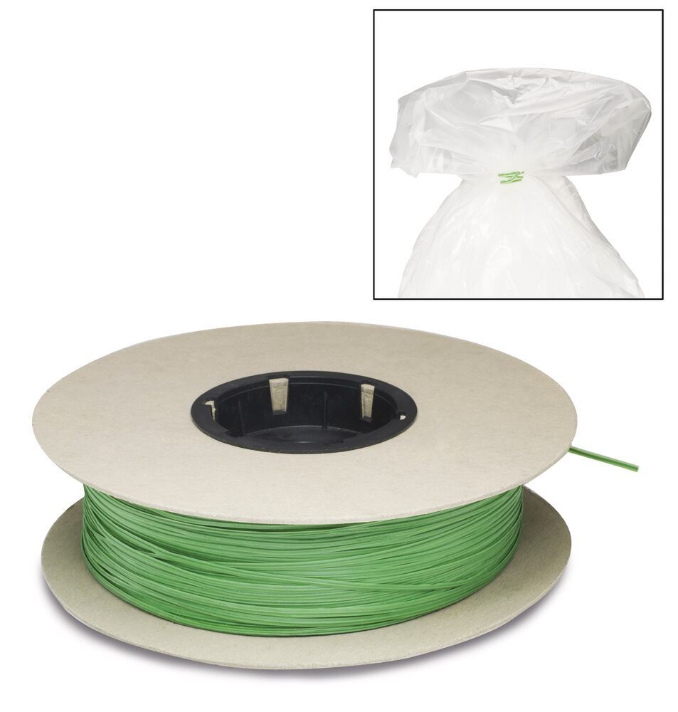 Binding wire for disposal bags, Iron wire, vinyl-coated, L 457.2 m, 1 roll(s) - Luminix Health