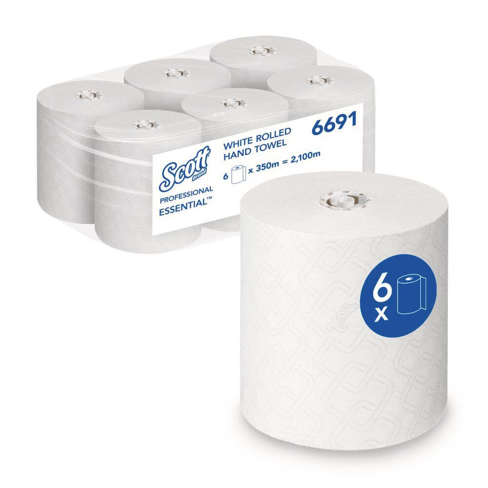 Scott Essential 6691 rolled hand towel, Airflex paper, 1-ply, 19.8 cm x 350 m - Luminix Health