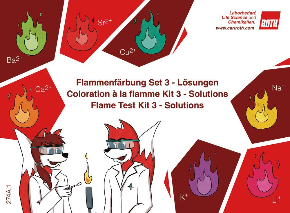 Flame Coloration Set 3, Solutions, 1 set, plastic - Luminix Health