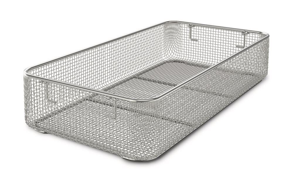 Sterilisation basket with drop handles, 480 x 250 x 100 mm, 1 unit(s) - Luminix Health