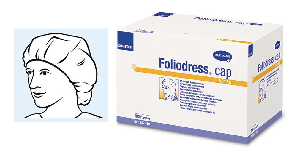 Foliodress cap comfort universal, Disposable cap, viscose, white, 100 unit(s) - Luminix Health