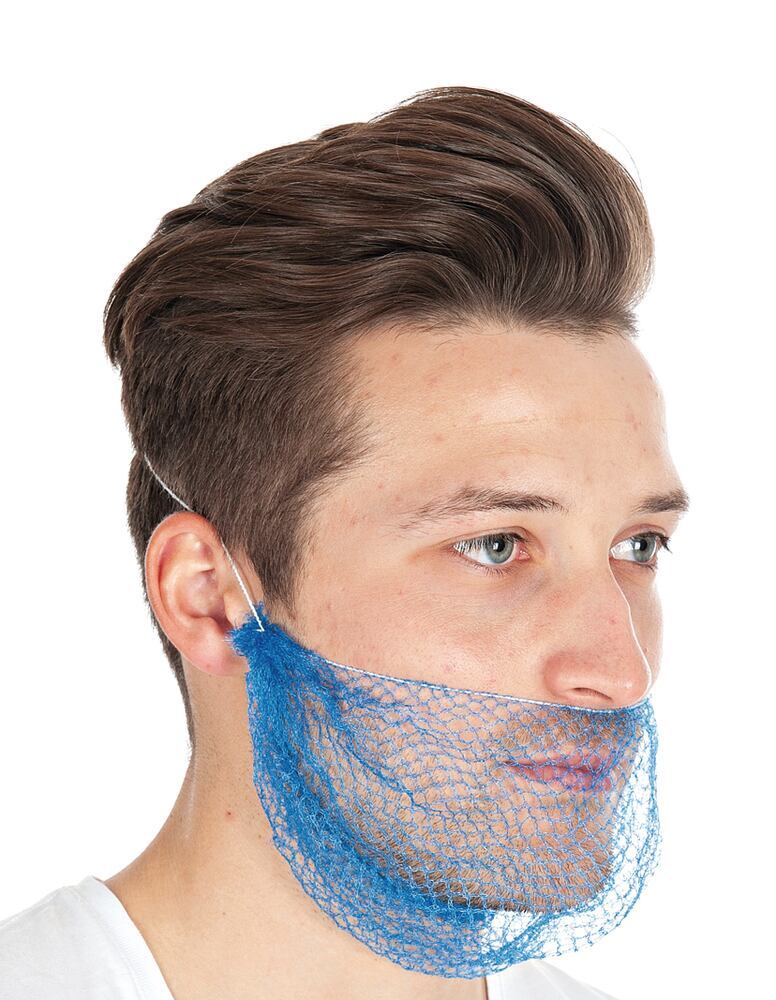 Detectable beard cover, Nylon net, blue, universal size, 36 unit(s) - Luminix Health