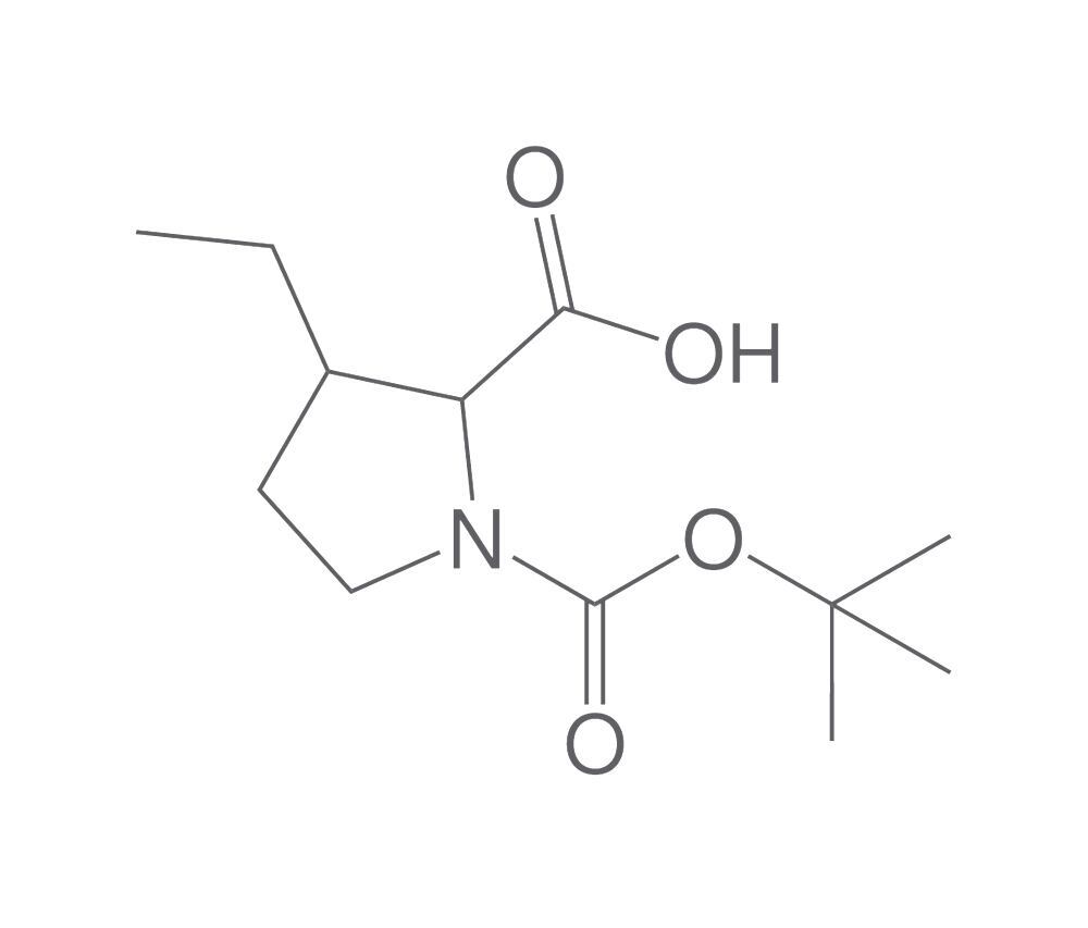 1-[(tert-Butoxy)carbonyl]-3-ethylpyrroli, dine-2-carboxylic acid, 25 mg - Luminix Health