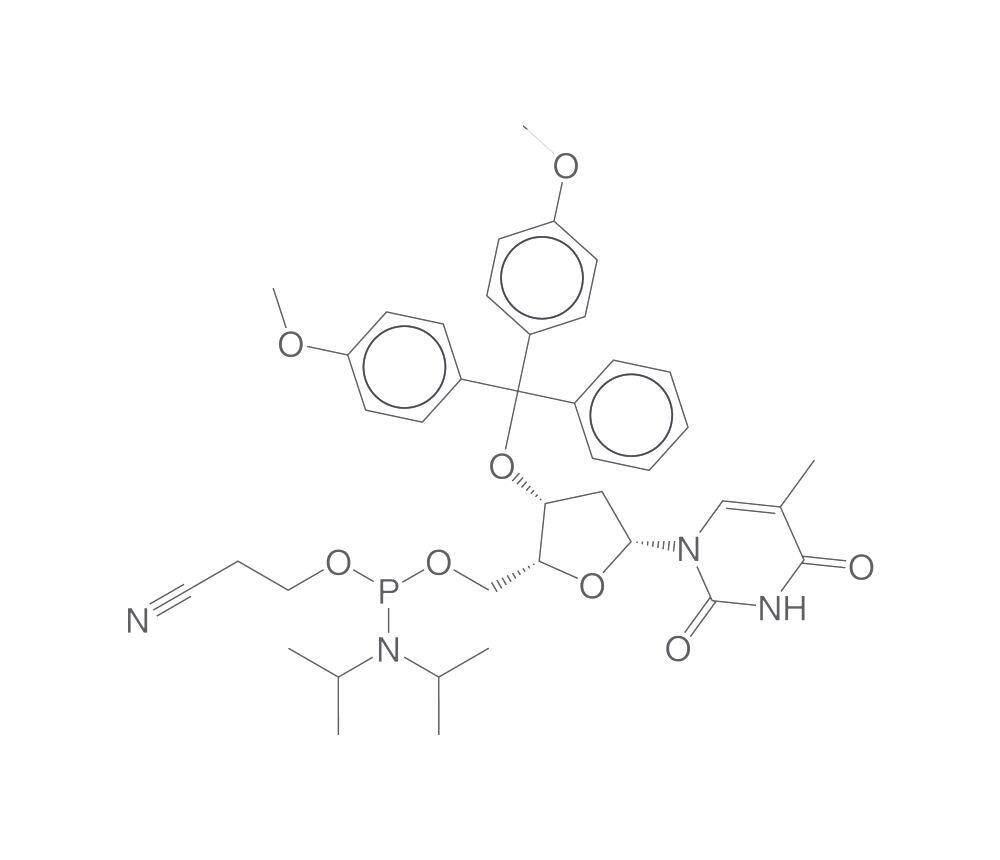 Image of 3'-O-DMT-thymidine 5'-CE phosphoramidite