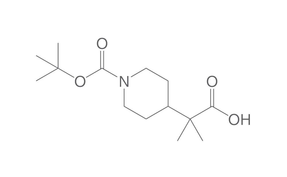 2-(1-[(tert-Butoxy)carbonyl]piperidin-4-, yl)-2-methylpropanoic acid, 250 mg - Luminix Health