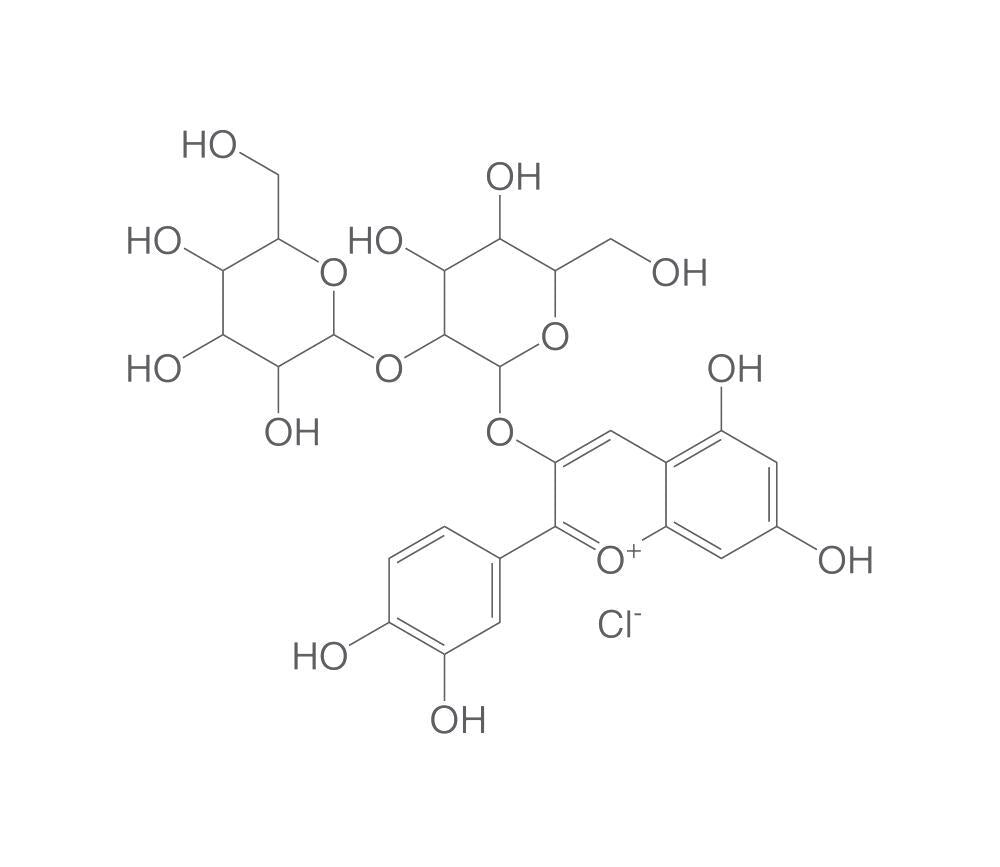 Cyanidin 3-sophoroside chloride, min. 95 %, 1 mg - Luminix Health