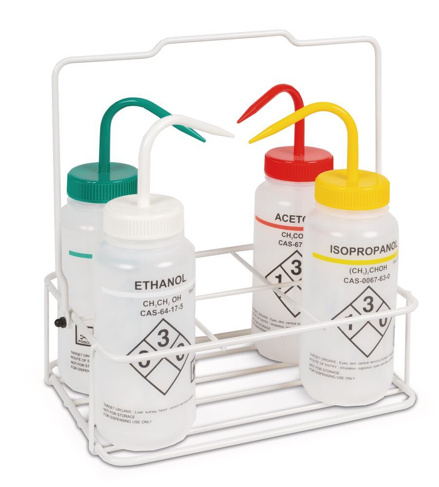 Bottle carrier, Metal (wire), 6 compartments, Ø 80 mm, 1 unit(s) - Luminix Health
