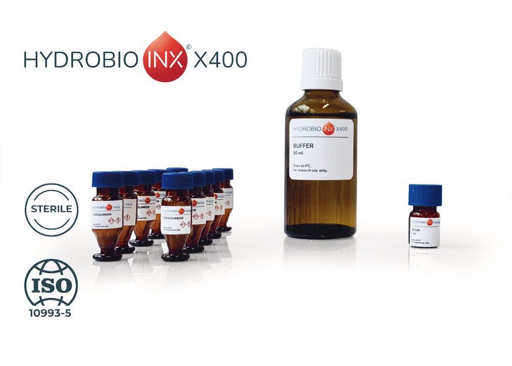 HYDROBIO INX X400, Kit, for Multiphoton Lithography (MPL), 1 kit, cardboard - Luminix Health