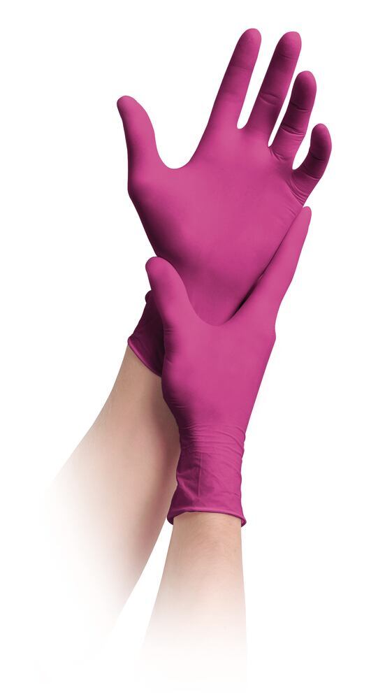 Examination gloves, MaiMed® solution 100 magenta, size S, 100 unit(s) - Luminix Health