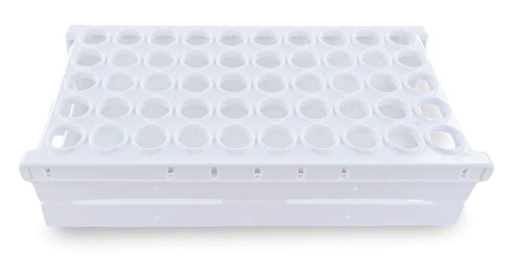 Folding sample stand, White, for Ø 18 mm tube, 5x10, 1 unit(s) - Luminix Health