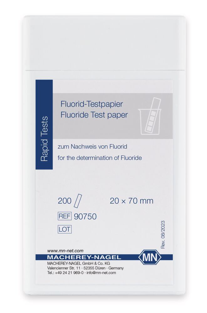 Fluoride test paper, Sensitivity limit 20 mg/L, 200 unit(s) - Luminix Health