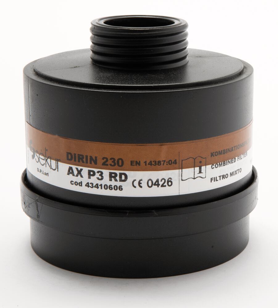SEKUR DIRIN 230 combination filter, AX-P3 RD to EN14387, std. thread EN148-1 - Luminix Health