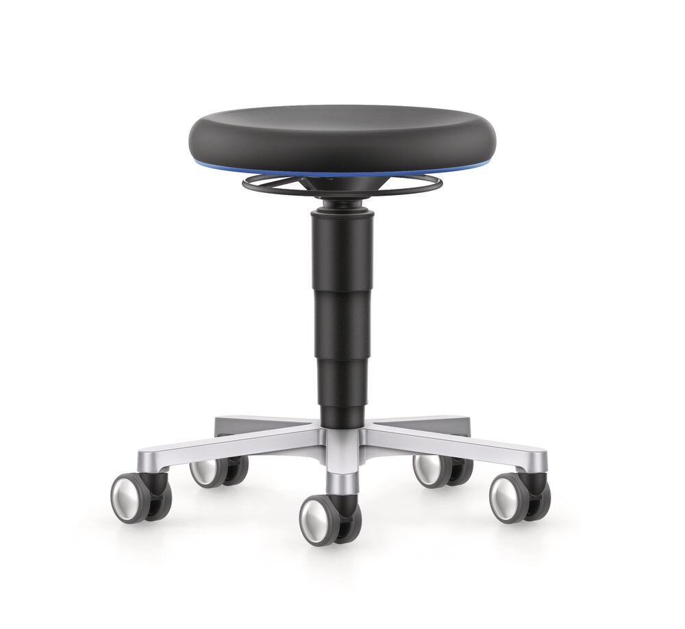 Faux-leather laboratory stool, 450-650 mm, 1 unit(s) - Luminix Health