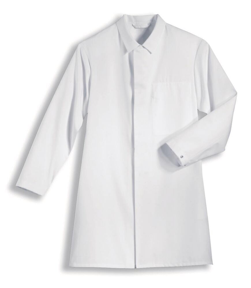HACCP mens coat, UVEX model 473, White, 65% poly., 35% cotton, size XL - Luminix Health