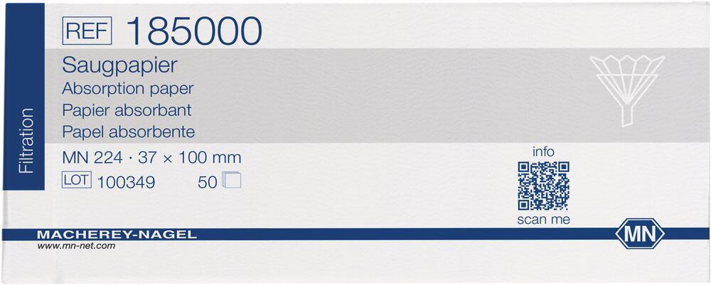 Absorbent paper blocks, cellulose, 100 x 37 mm, 50 sheets/block, 10 blocks - Luminix Health