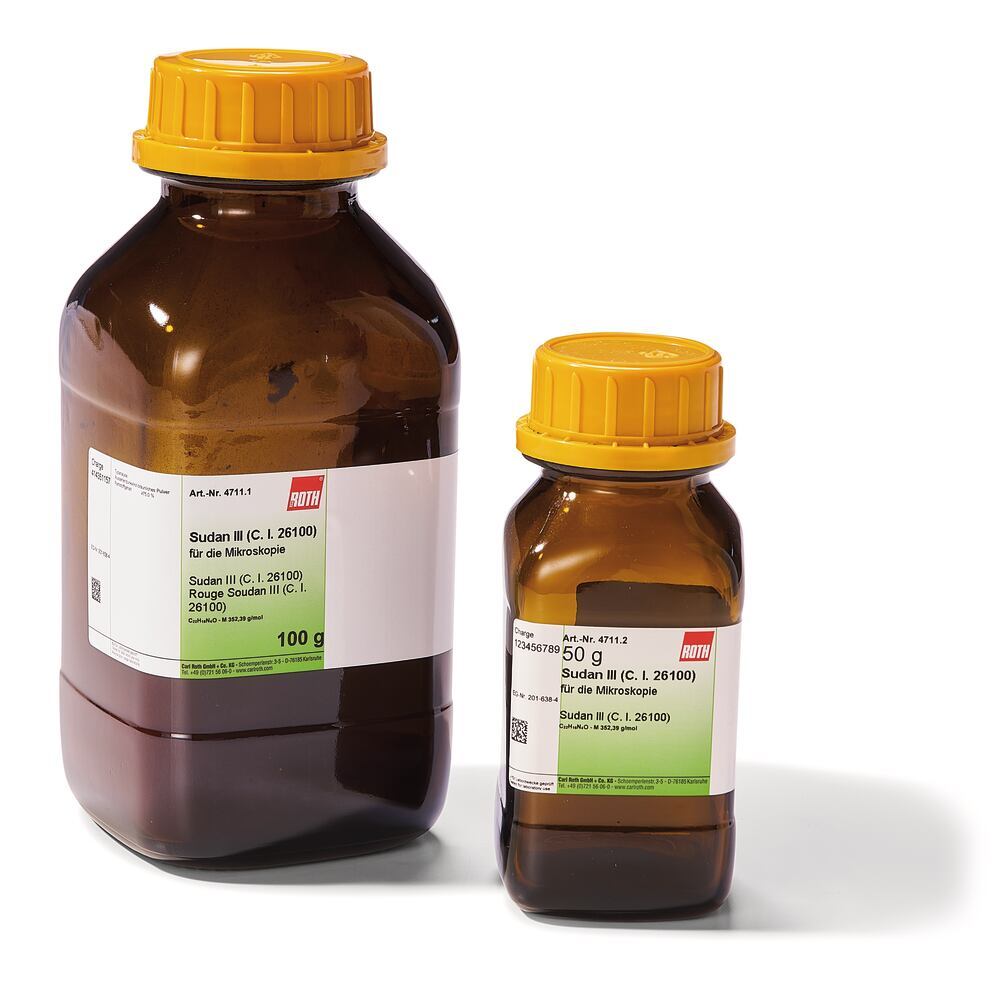 Sudan III (C.I. 26100), for microscopy, 50 g, glass - Luminix Health