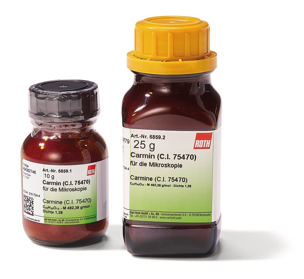 Carmine (C.I. 75470), for microscopy, 10 g, glass - Luminix Health