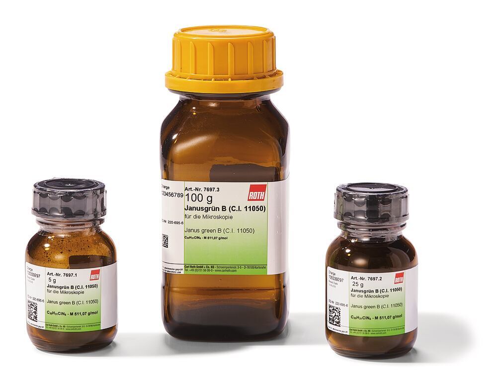 Janus green B (C.I. 11050), for microscopy, 5 g, glass - Luminix Health
