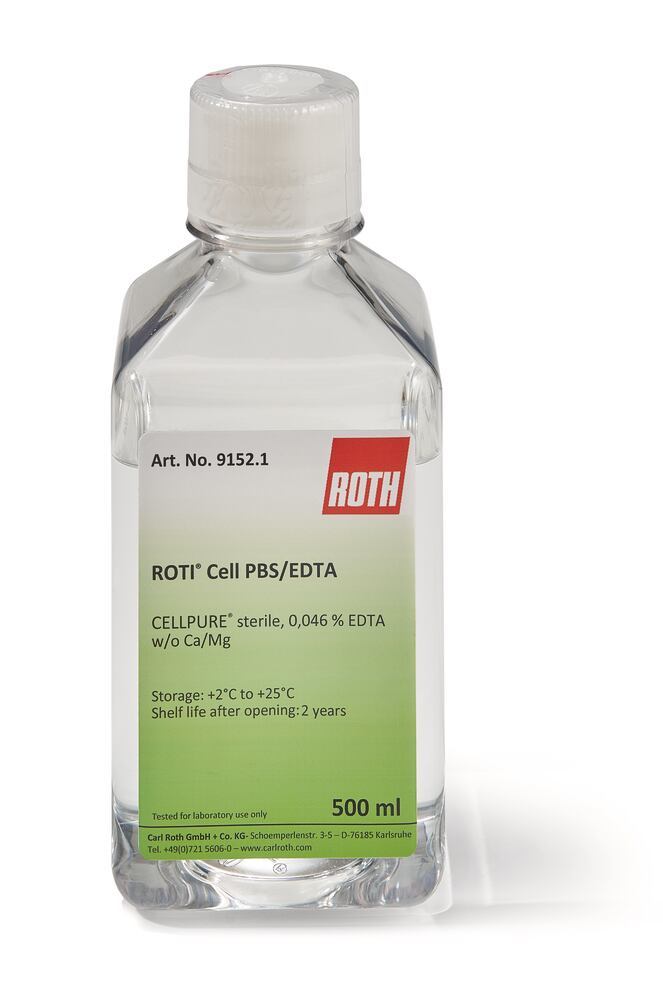 ROTI®CELL PBS/EDTA, sterile, 0,046 % EDTA, w/o Ca/Mg, 500 ml, plastic - Luminix Health