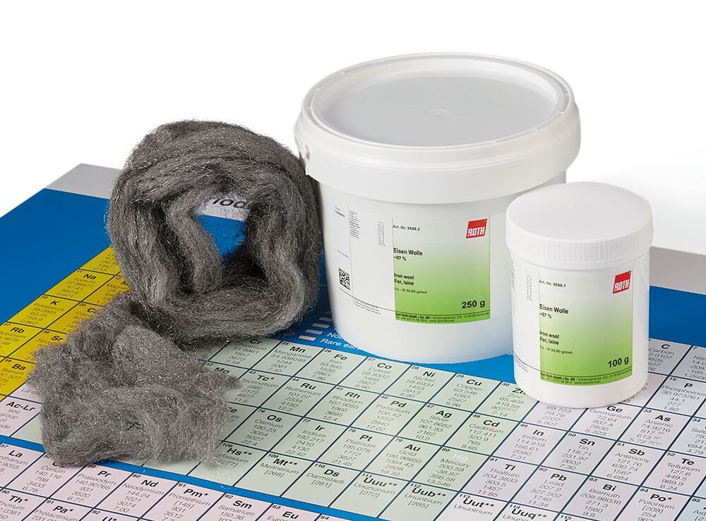 Iron wool, 97 %, 100 g, plastic - Luminix Health