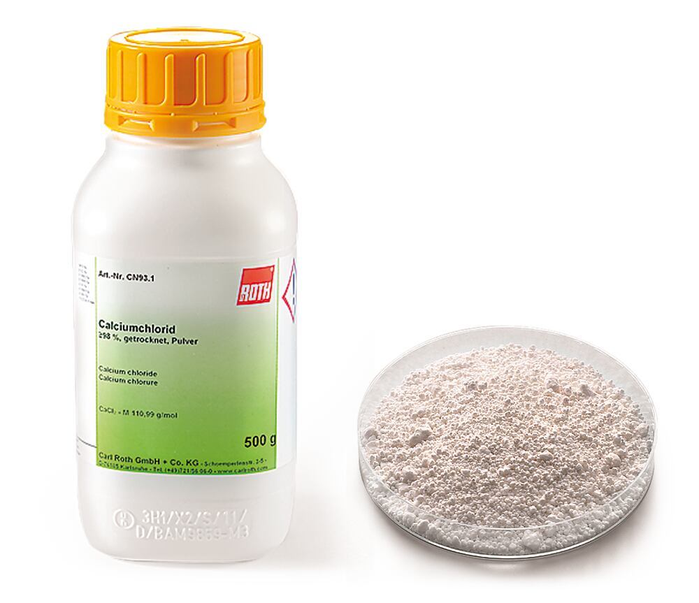 Calcium chloride, min. 94 %, dehydrated, 1 kg, plastic - Luminix Health