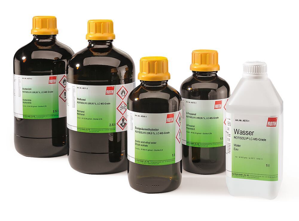 Methanol, ROTISOLV®, min. 99,95 %, LC-MS-Grade, 1 l, glass - Luminix Health