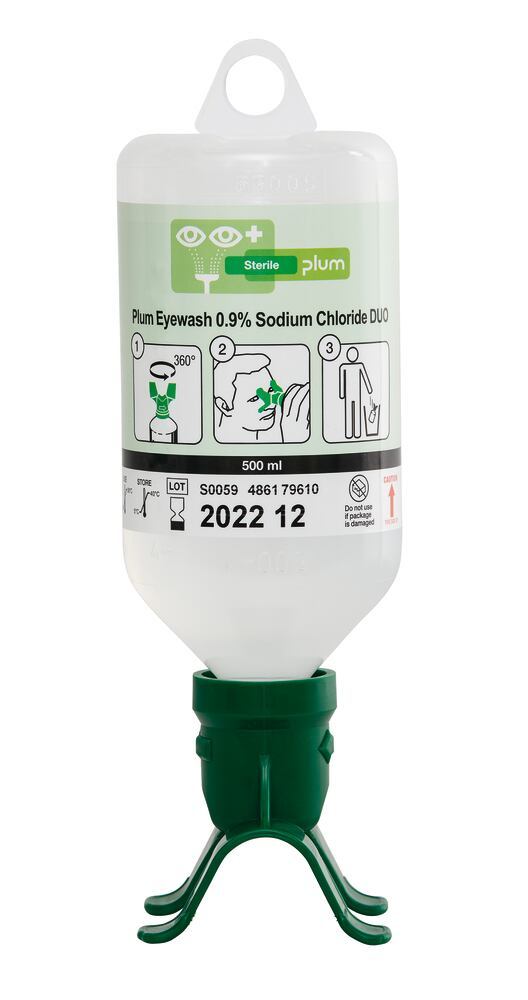 Disposable eye wash bottle, 500 ml, for two eyes, Density (D) 1,002 g/cm³ - Luminix Health