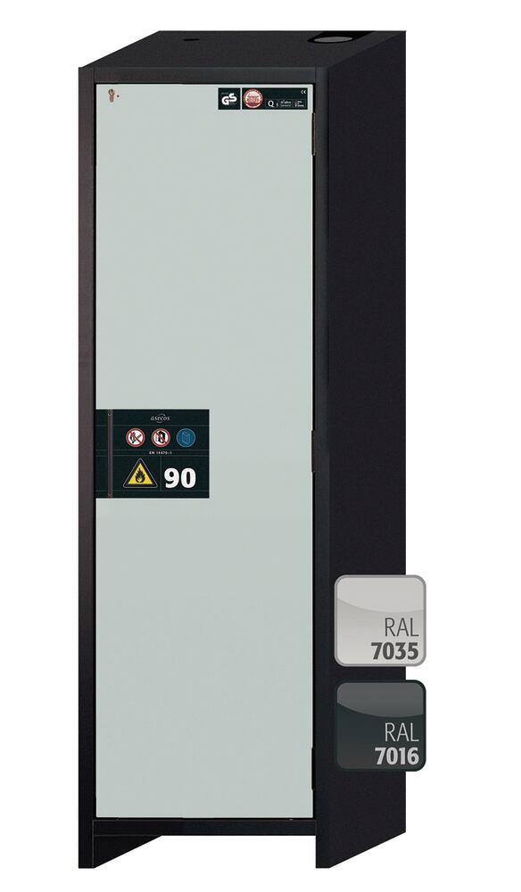 Safety cabinets Q-CLASSIC-90 B 600, 1 h. door rt, 6 full ext. drawers,l.grey - Luminix Health