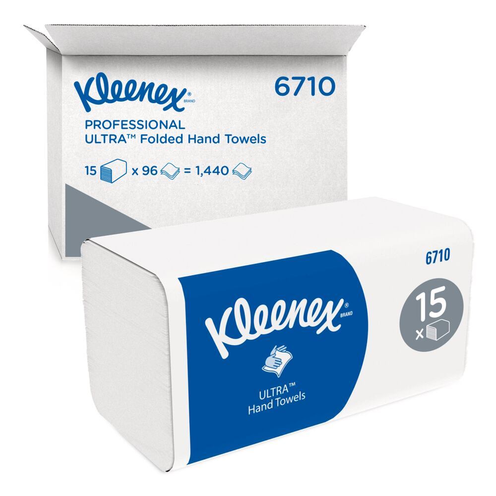 KLEENEX® ULTRA folded hand towels, Type 6710, white, 3-ply, 315 x 215 mm - Luminix Health