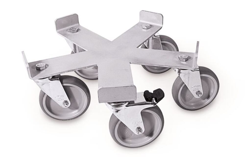 Transp.castors made of 18/10 stainl. st., for round containers Ø 550 mm - Luminix Health