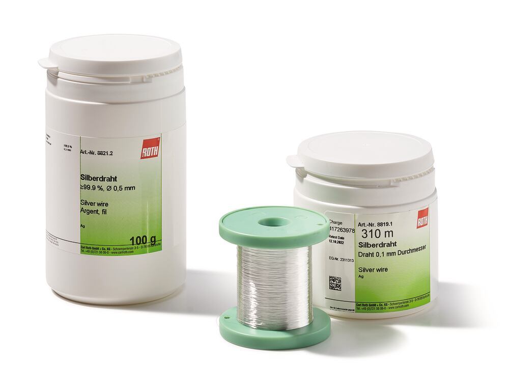 Silver wire, min. 99,9 %, wire diameter 0.5 mm, 25 g, plastic - Luminix Health