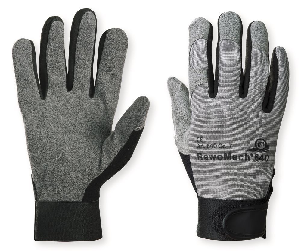 Working gloves RewoMech® 640, size 11, synthetic leather, 2 pair - Luminix Health