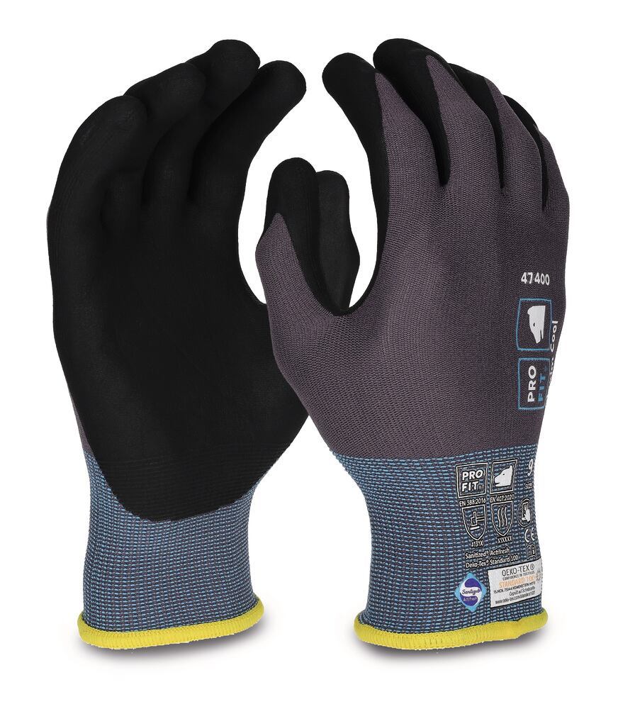 Maxim cool multipurpose gloves, grey/black, size 10,, 2 pair - Luminix Health