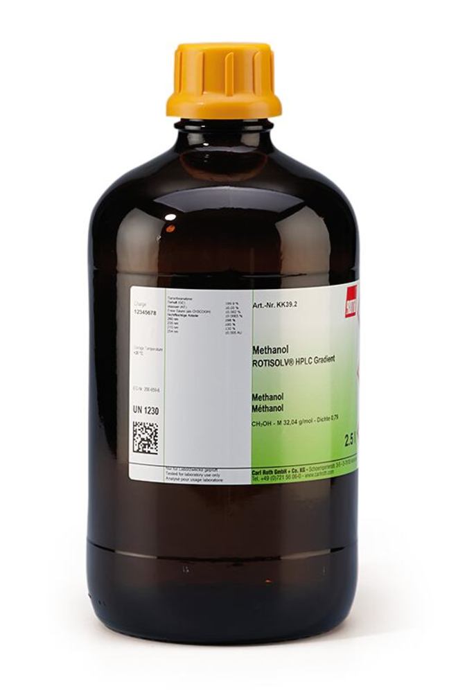 Methanol, ROTISOLV® min. 99,9 % HPLC Gradient, 2.5 l, glass - Luminix Health
