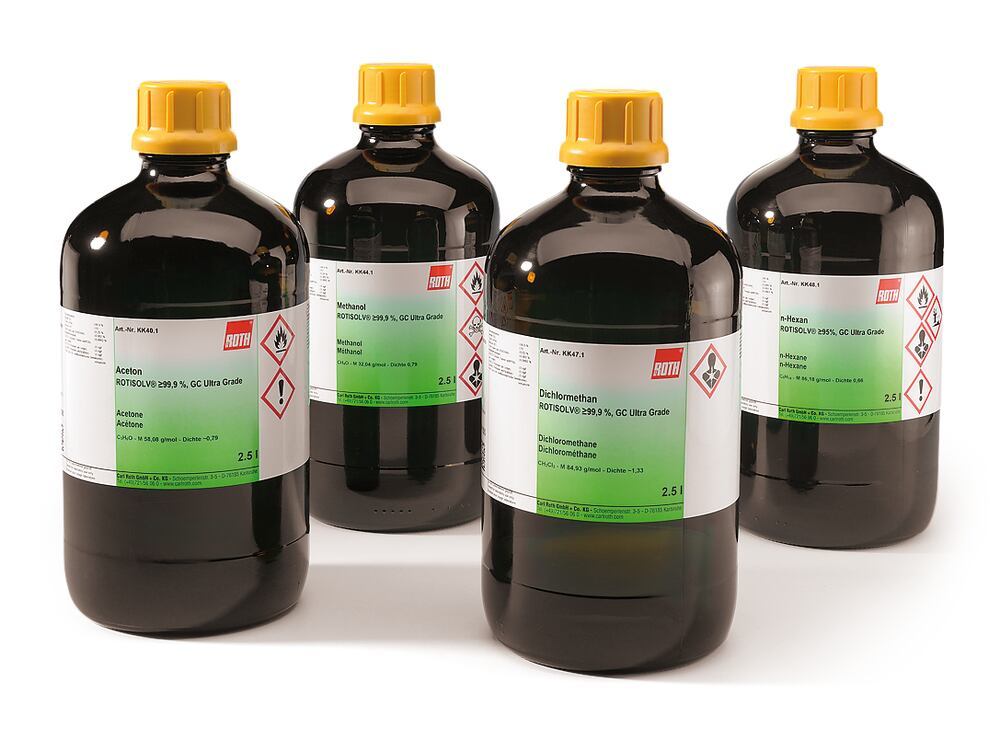 Dichloromethane, ROTISOLV® min. 99,9%, GC Ultra Grade, 2.5 l, glass - Luminix Health