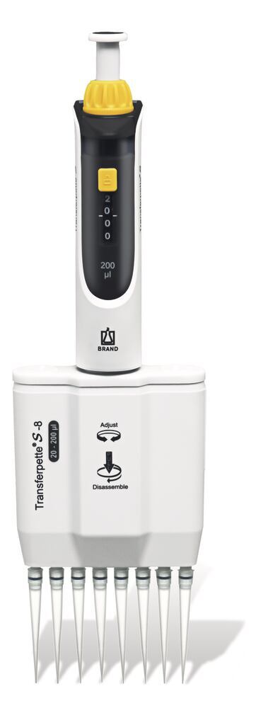 Microlitre pipette Transferpette® S, 8-channel, variable, M8-200, 20-200 µl - Luminix Health