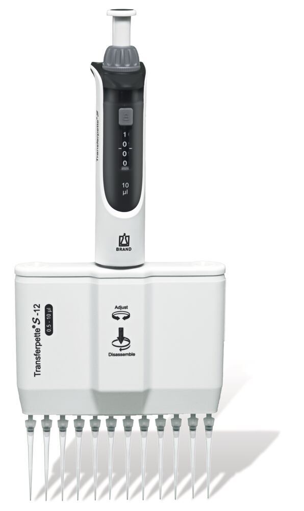 Microlitre pipette Transferpette® S, 12-channel, variable, M12-10, 0.5-10 µl - Luminix Health