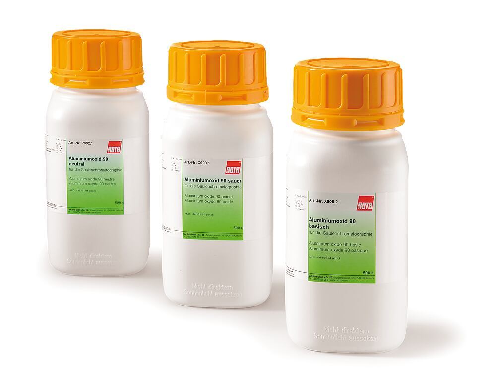 Aluminium oxide 90 basic, for column chromatography, 500 g, plastic - Luminix Health