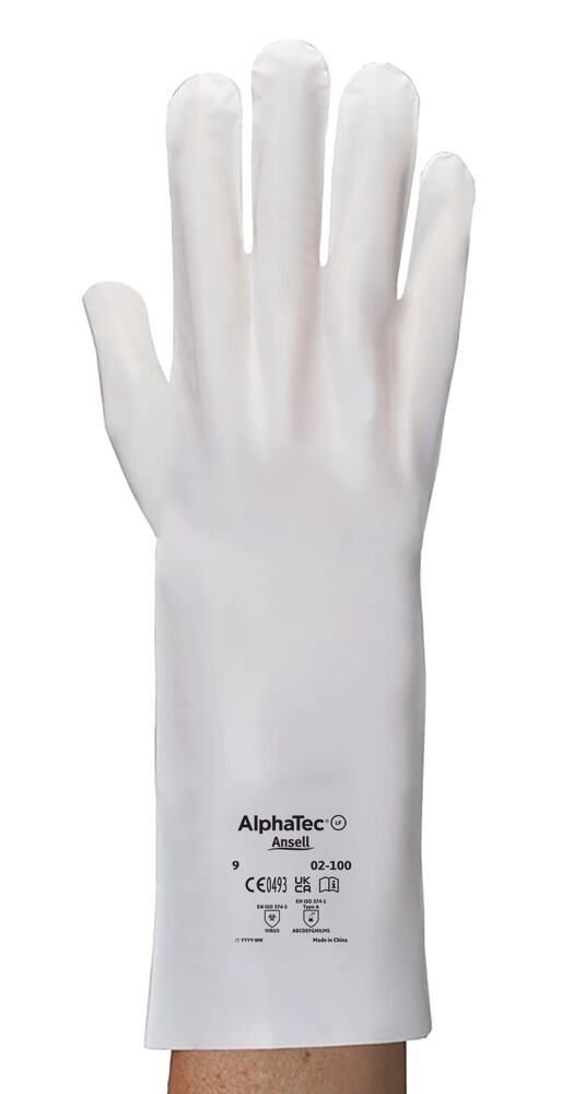 Chemical protection gloves AlphaTec®, 02-100, size 8, length 385 mm, 1 pair - Luminix Health