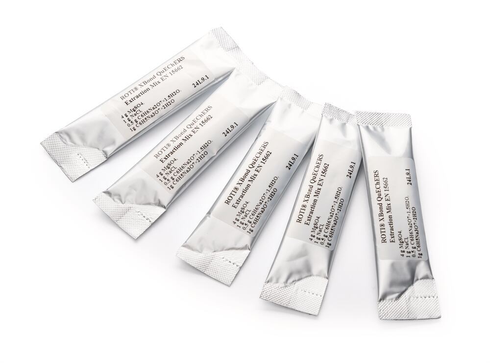 QuEChERS Extraction Mix ROTI®XBond AOAC 2007.01 Acetate mix, 50 unit(s), Pouches - Luminix Health